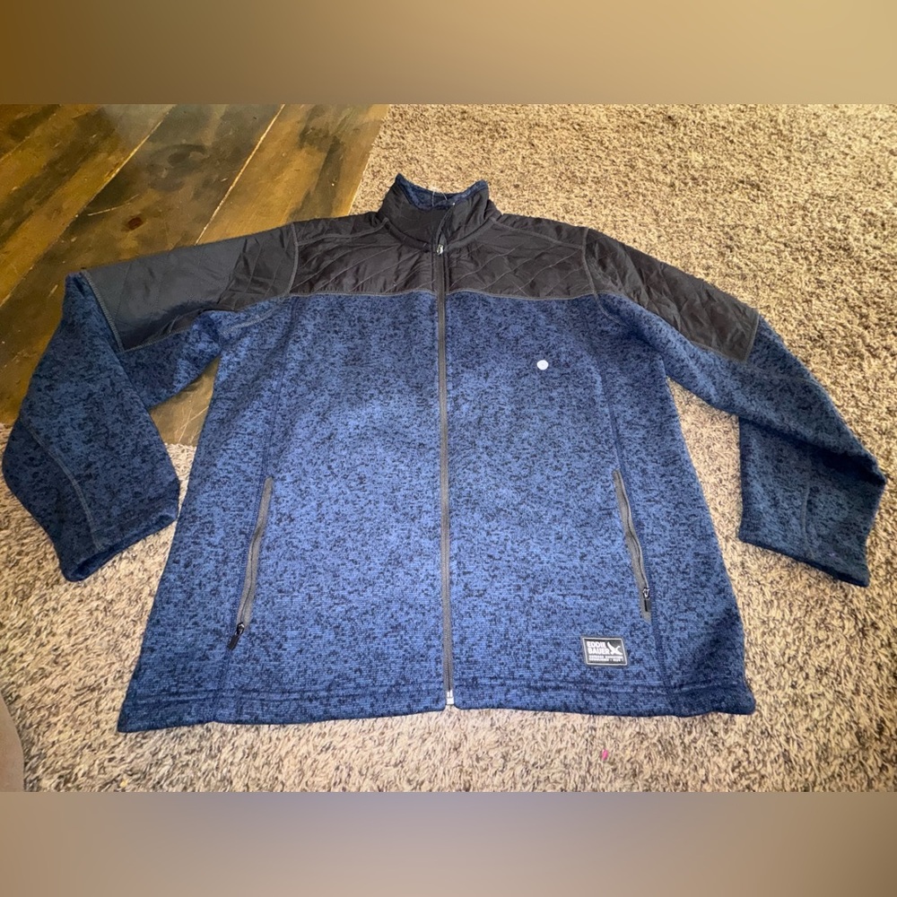 Eddie Bauer Mens Black and Blue Performance Jacket Full-zip Fleece Jacket Size L